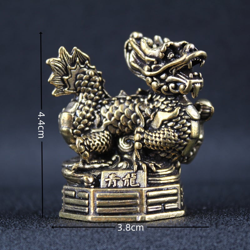 Латунни декоративни фигури: Четирите китайски митологични зверове – Azure Dragon, White Tiger, Vermilion Bird, Black Tortoise