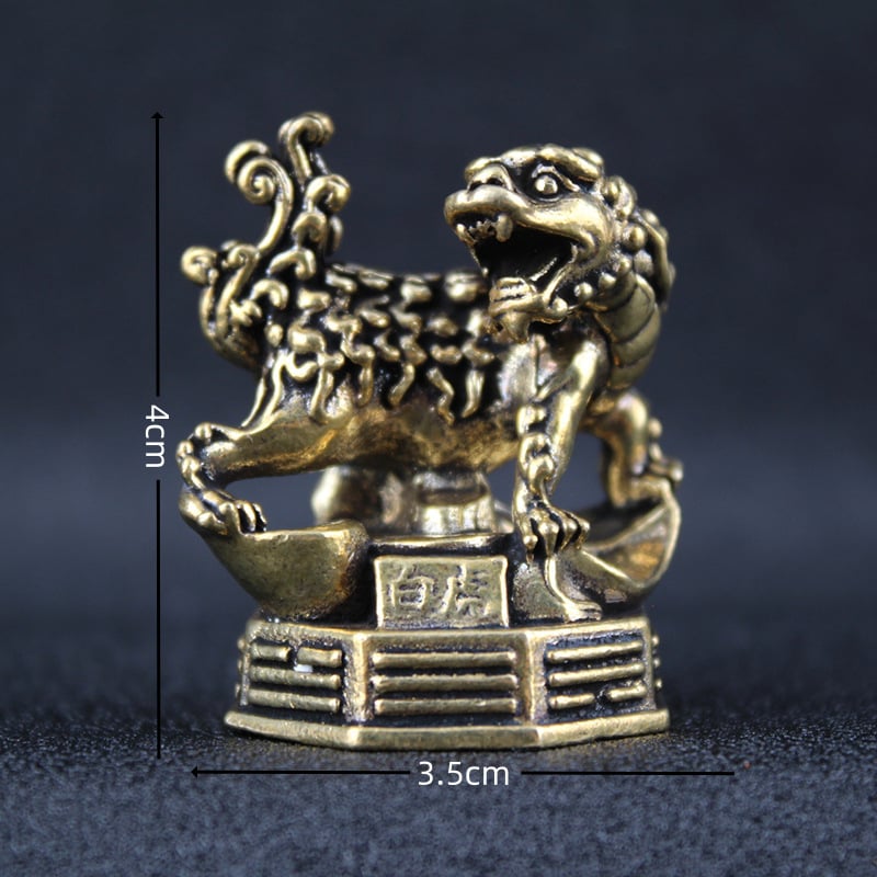 Латунни декоративни фигури: Четирите китайски митологични зверове – Azure Dragon, White Tiger, Vermilion Bird, Black Tortoise