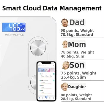 Elektronická váha pre dospelých, domáce použitie, váha na telesný tuk s Bluetooth, inteligentná váha tela, ideálna pre študentské internáty