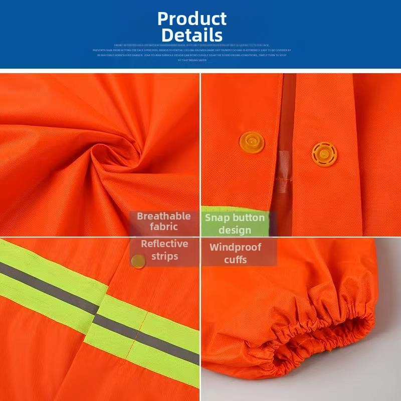 Reflexný nepremokavý kabát z Oxfordovej látky, unisex, celotelový, pre vonkajšiu prácu