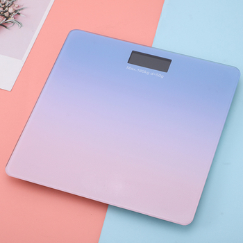 Cântar digital de corp pentru uz casnic, cu afișaj LCD, opțiuni de culoare în gradient, reîncărcabil, capacitate 180 kg