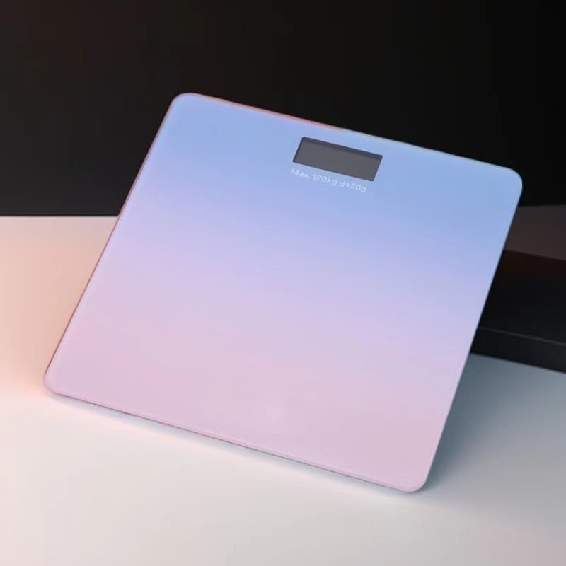 Cântar digital de corp pentru uz casnic, cu afișaj LCD, opțiuni de culoare în gradient, reîncărcabil, capacitate 180 kg