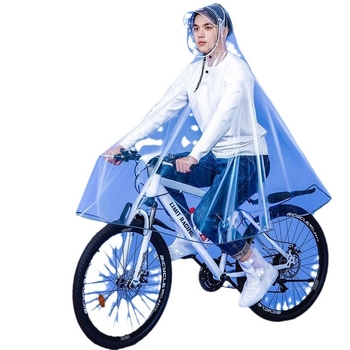 Unisex ολόσωμο αδιάβροχο ποδηλάτου για ορεινή ποδηλασία, με διπλό γείσο κουκούλας, διαφανές PVC, εξτρά μεγάλο μέγεθος