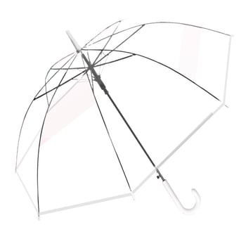 Umbrelă transparentă cu mâner lung, țesătură transparentă colorată, deschidere automată, umbrelă promoțională cu logo cadou