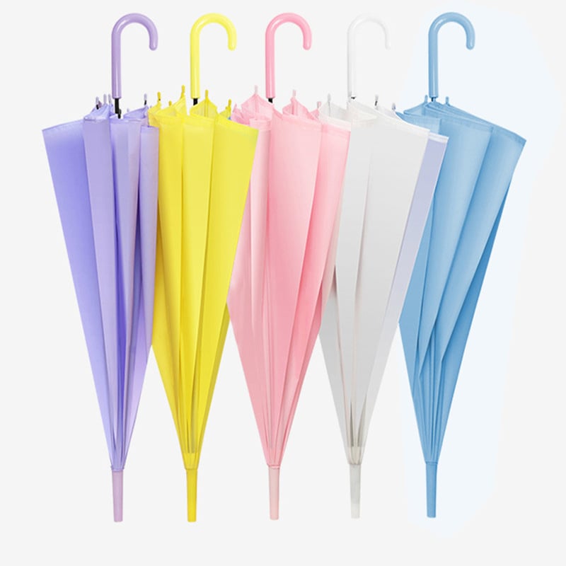 Umbrelă transparentă cu mâner lung, țesătură transparentă colorată, deschidere automată, umbrelă promoțională cu logo cadou