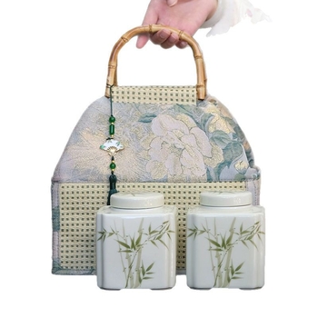 Premijska prijenosna kutija za čaj u platnenoj torbi — prazna poklon kutija za Longjing (Dragon Well), Maojian i Biluochun, prilagodljiva