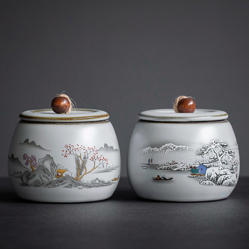 Keramička posuda za čaj Ru kiln, zatvorena, otporna na vlagu, Pu'er čaj, retro stil, kung fu čaj set