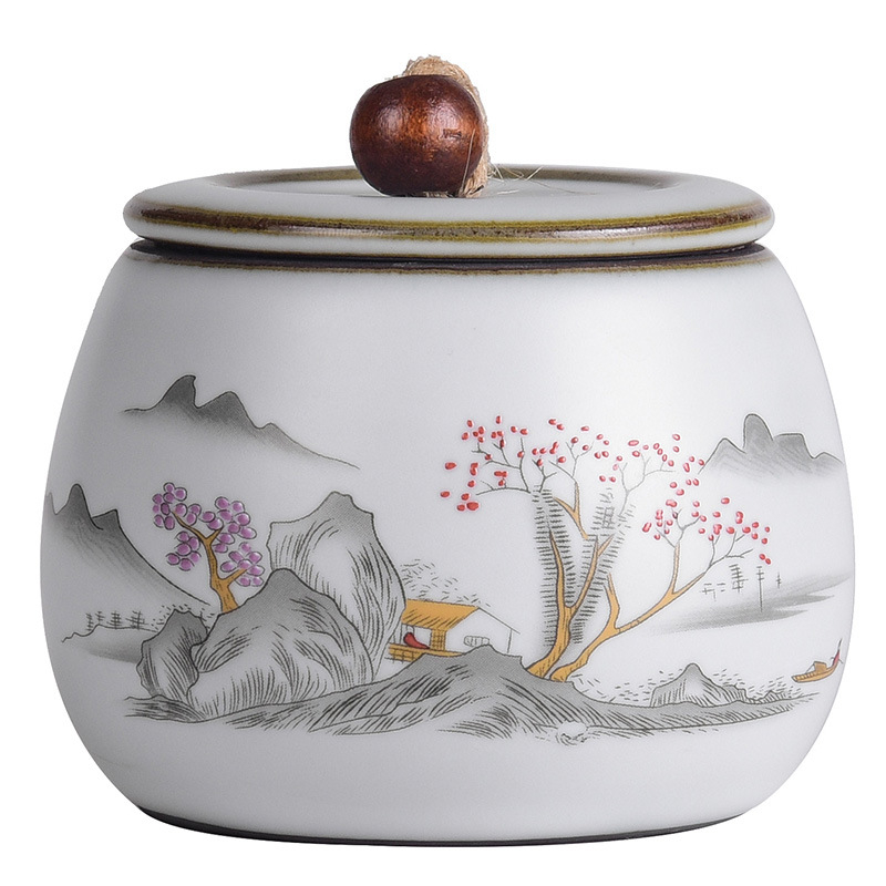 Keramička posuda za čaj Ru kiln, zatvorena, otporna na vlagu, Pu'er čaj, retro stil, kung fu čaj set