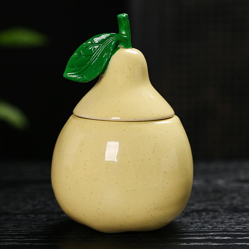 Keramički spremnik za čaj u obliku kruške i staklenka za bombone Snow Pear — kreativan poklon s otiskom logotipa