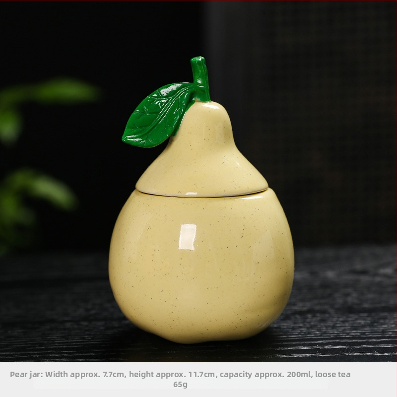 Keramički spremnik za čaj u obliku kruške i staklenka za bombone Snow Pear — kreativan poklon s otiskom logotipa
