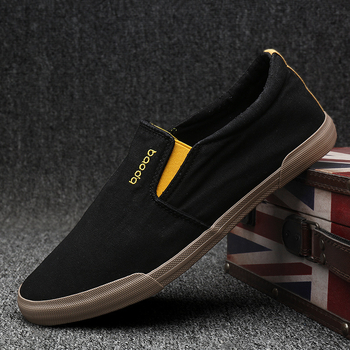 Baoda 20027 Ανδρικά slip-on από καμβά, Κορεατικό στυλ, casual, χαμηλό πάνω μέρος, άνοιξη/φθινόπωρο