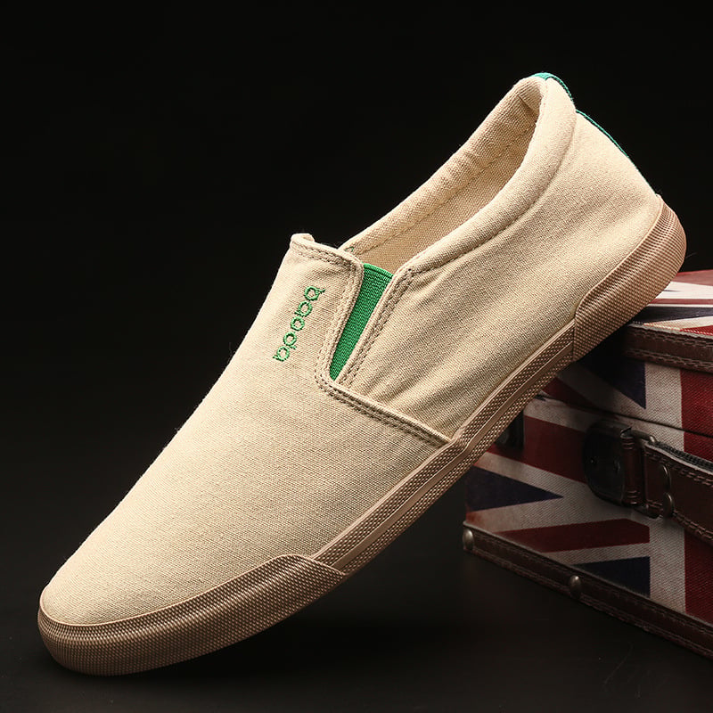 Baoda 20027 Ανδρικά slip-on από καμβά, Κορεατικό στυλ, casual, χαμηλό πάνω μέρος, άνοιξη/φθινόπωρο