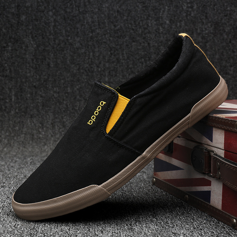 Baoda 20027 Ανδρικά slip-on από καμβά, Κορεατικό στυλ, casual, χαμηλό πάνω μέρος, άνοιξη/φθινόπωρο