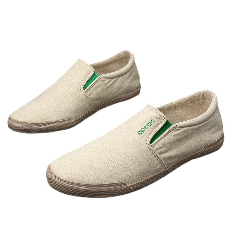 Baoda 20027 Ανδρικά slip-on από καμβά, Κορεατικό στυλ, casual, χαμηλό πάνω μέρος, άνοιξη/φθινόπωρο