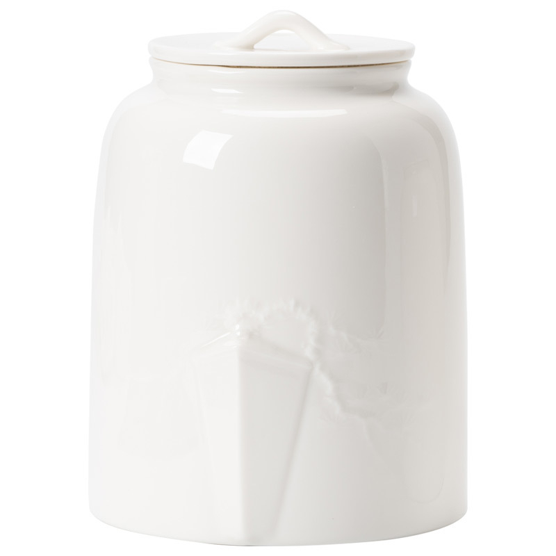 Recipient pentru ceai Dehua din porțelan alb, cu floare de prune, sigilat, rezistent la umezeală, ceramică, capacitate mare