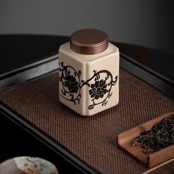 Cutie ceramică etanșă pentru ceai, mică, Pu'er și ceai verde, Longjing, cu logo