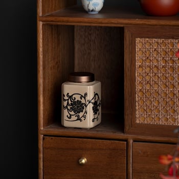 Cutie ceramică etanșă pentru ceai, mică, Pu'er și ceai verde, Longjing, cu logo