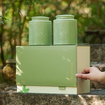 Keramická dóza na čaj pre zelený čaj – Maojian, Longjing, Biluochun, Yulu – prázdna darčeková škatuľka