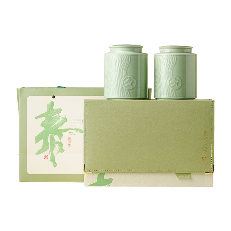 Keramická dóza na čaj pre zelený čaj – Maojian, Longjing, Biluochun, Yulu – prázdna darčeková škatuľka