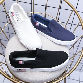 Παπούτσια από καμβά με slip-on σε κορεατικό στυλ, αναπνέοντα, unisex για άνδρες και γυναίκες