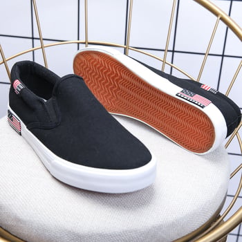 Παπούτσια από καμβά με slip-on σε κορεατικό στυλ, αναπνέοντα, unisex για άνδρες και γυναίκες