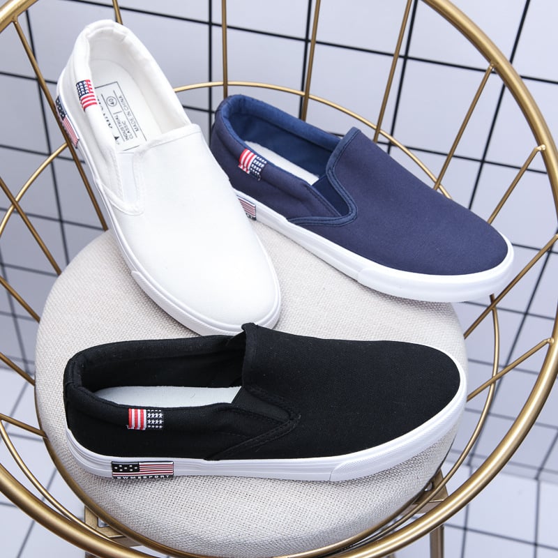 Παπούτσια από καμβά με slip-on σε κορεατικό στυλ, αναπνέοντα, unisex για άνδρες και γυναίκες