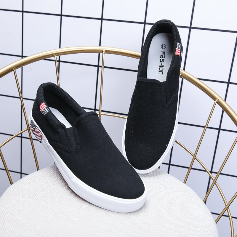 Παπούτσια από καμβά με slip-on σε κορεατικό στυλ, αναπνέοντα, unisex για άνδρες και γυναίκες