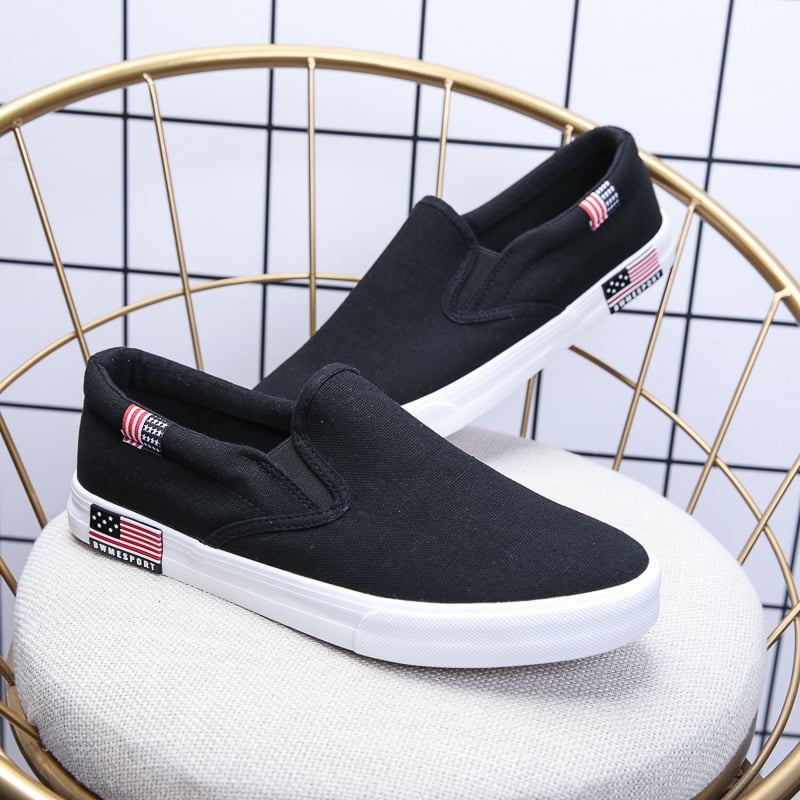 Παπούτσια από καμβά με slip-on σε κορεατικό στυλ, αναπνέοντα, unisex για άνδρες και γυναίκες