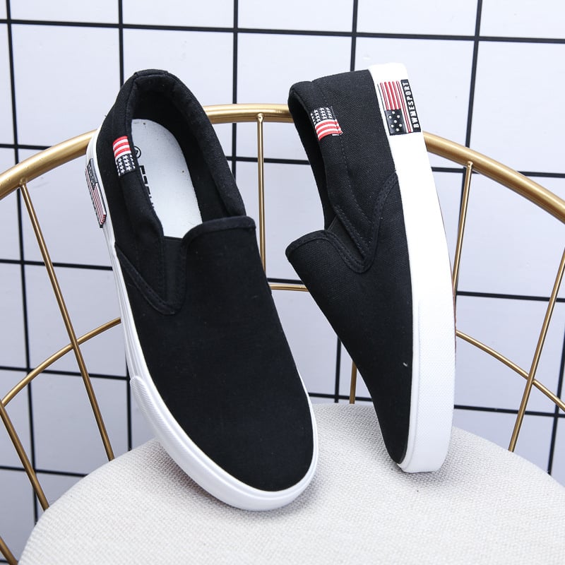 Παπούτσια από καμβά με slip-on σε κορεατικό στυλ, αναπνέοντα, unisex για άνδρες και γυναίκες