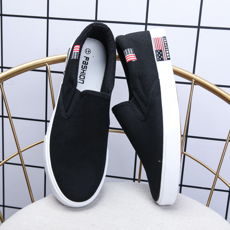 Παπούτσια από καμβά με slip-on σε κορεατικό στυλ, αναπνέοντα, unisex για άνδρες και γυναίκες