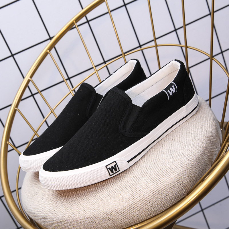 Παπούτσια από καμβά με slip-on σε κορεατικό στυλ, αναπνέοντα, unisex για άνδρες και γυναίκες