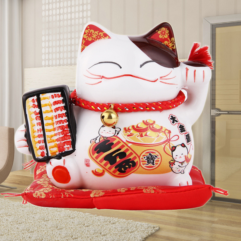 Keramická mačka Maneki Neko, domová dekorácia v japonskom štýle, darček k otvoreniu prevádzky