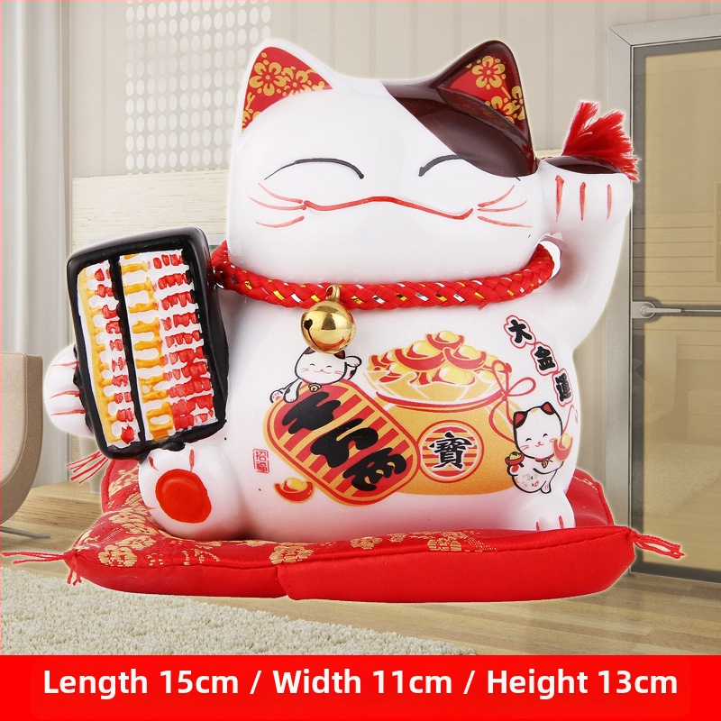 Keramická mačka Maneki Neko, domová dekorácia v japonskom štýle, darček k otvoreniu prevádzky