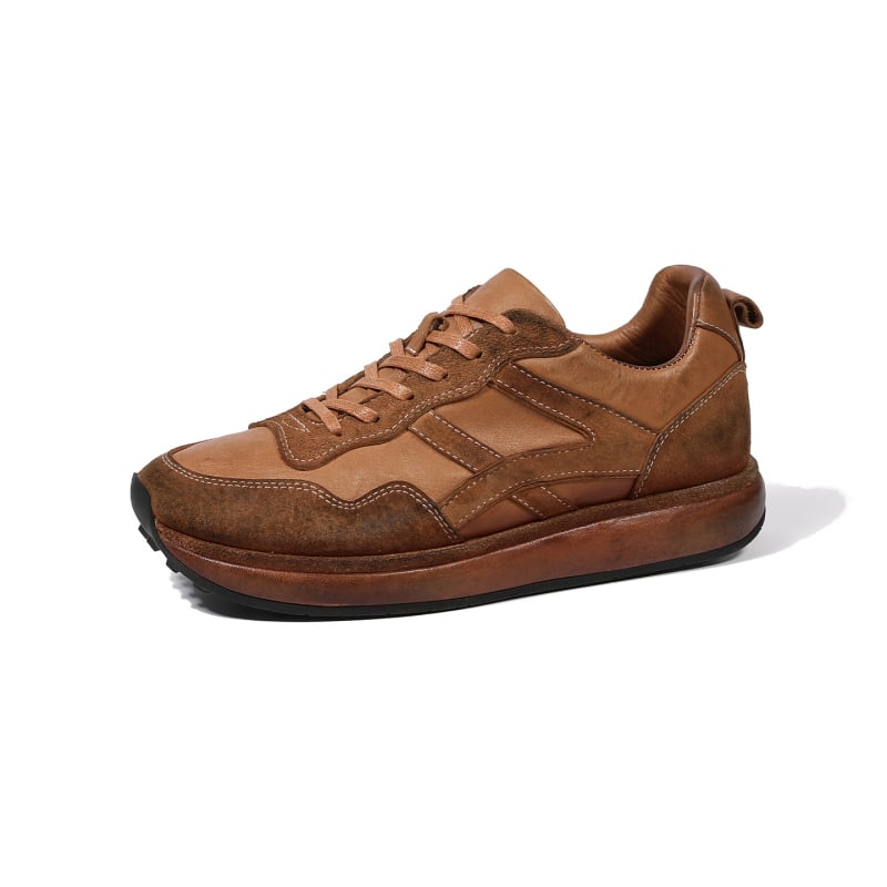 Prané vintage pánske topánky, retro nemecké tréningové topánky, kožené business casual topánky s hrubou podrážkou pre šport a cestovanie.