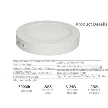LED kruhový stropný panel, zapustené downlight, die-cast hliník, proti zahmlievaniu, 6-10 W, 6500K studená biela
