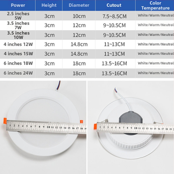 LED zabudovaný stropný downlight, 5W trojfarebný stmievateľný svetelný zdroj pre obývačku a chodbu, Cat-Eye reflektor