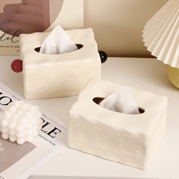 Keramická krabička na servítky do obývačky – moderný minimalistický štýl, elegantný doplnok na konferenčný stolík