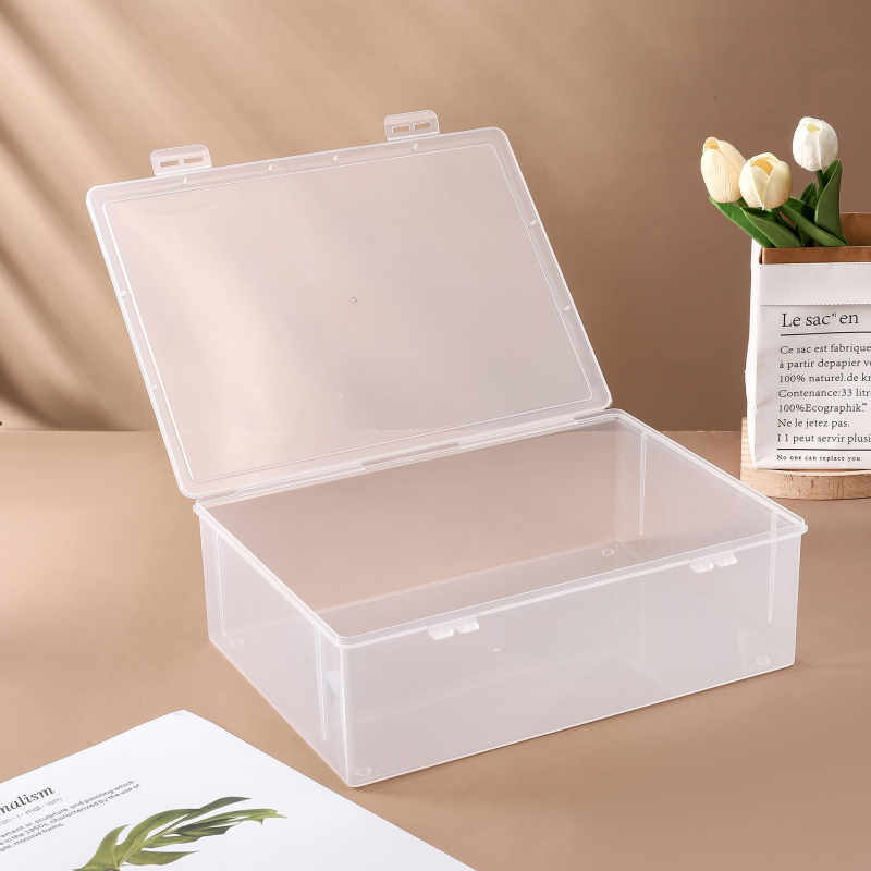 A4 ανυψωμένο διαφανές κουτί αποθήκευσης με καπάκι, για έγγραφα γραφείου και χαρτί εκτύπωσης