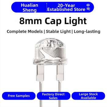 F8mm LED korálky so slamenným klobúkom, inline 0.5W, biela LED