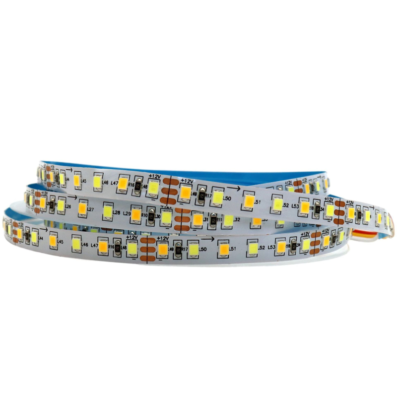 LED лента за гардероб, 12V, 2835 LED, двойна цветова температура, 120 LED, ширина 8 мм, ниско напрежение, рамка с две панели