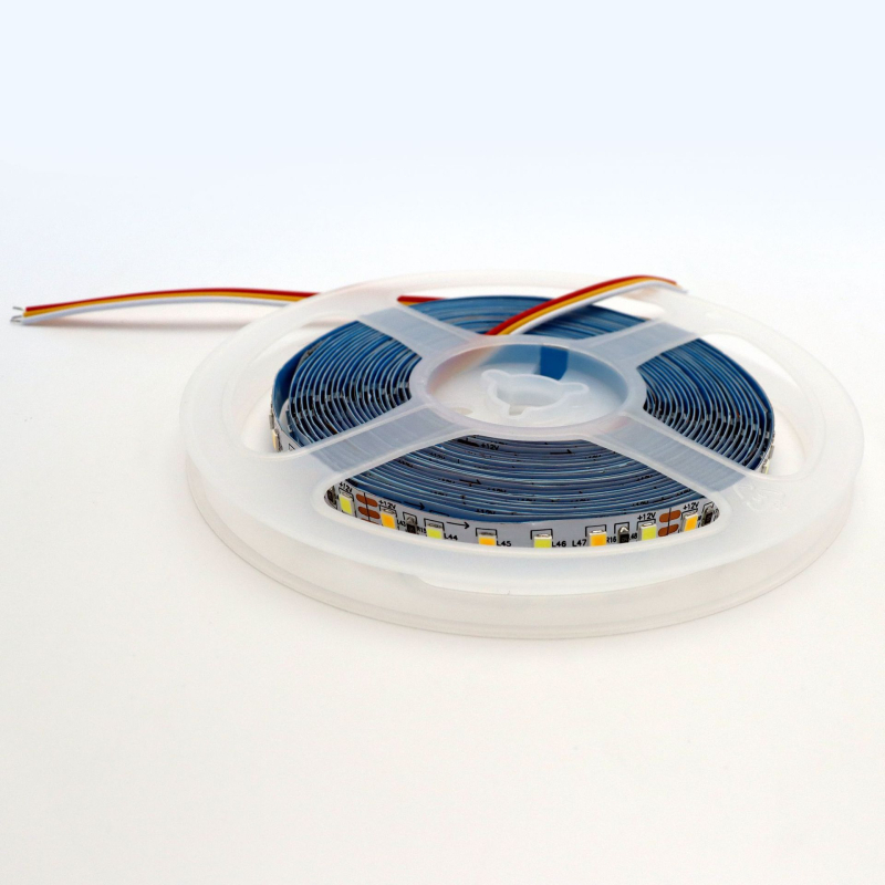 LED лента за гардероб, 12V, 2835 LED, двойна цветова температура, 120 LED, ширина 8 мм, ниско напрежение, рамка с две панели