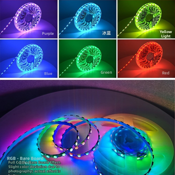 RGB LED лента 5V, 60 светодиода 5050, цветни ефекти и бегуща светлина, дистанционно управление