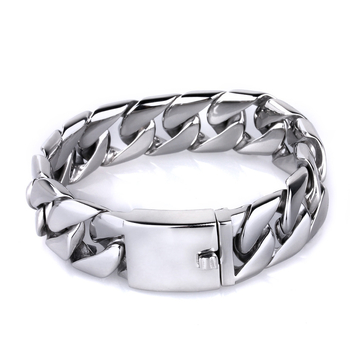 Mužský náramok s kubánskym reťazom, tenký 20 mm z titánovej ocele, geometrický dizajn, personalizovaný