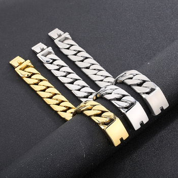 Mužský náramok s kubánskym reťazom, tenký 20 mm z titánovej ocele, geometrický dizajn, personalizovaný