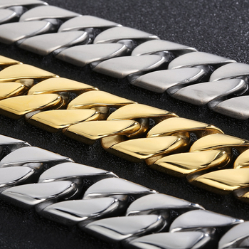 Mužský náramok s kubánskym reťazom, tenký 20 mm z titánovej ocele, geometrický dizajn, personalizovaný