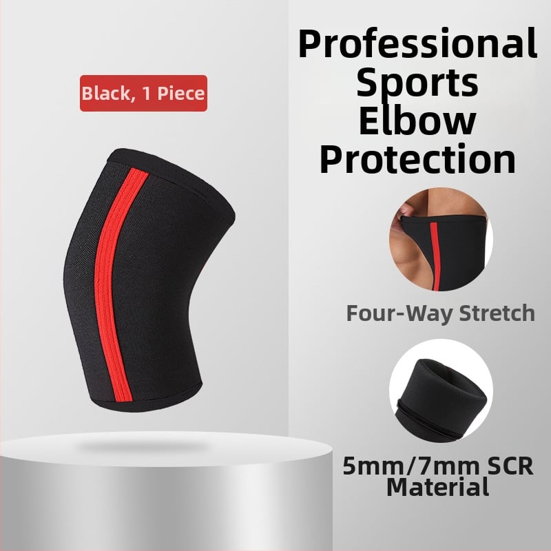 Chrániče lakťov pre fitnes a športy, 7 mm/5 mm neoprenový materiál, silový tréning, ochrana lakťov pri zdvíhaní