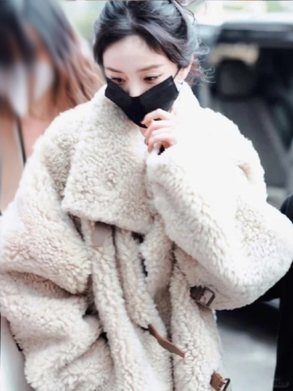 Γυναικείο παλτό από 100% μαλλί και shearling για τον χειμώνα
