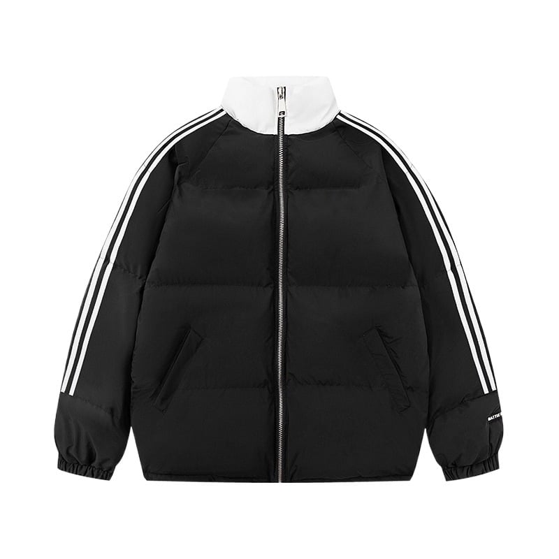 Geacă de iarnă cu guler înalt, umplutură din bumbac cu puf, pentru unisex – groasă, caldă, croială lejeră, stil 2025