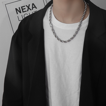 Unisex náhrdelník z titánovej ocele s hrubým reťazom, európsko-americký hip-hop štýl, vysoká kvalita, vintage vzhľad