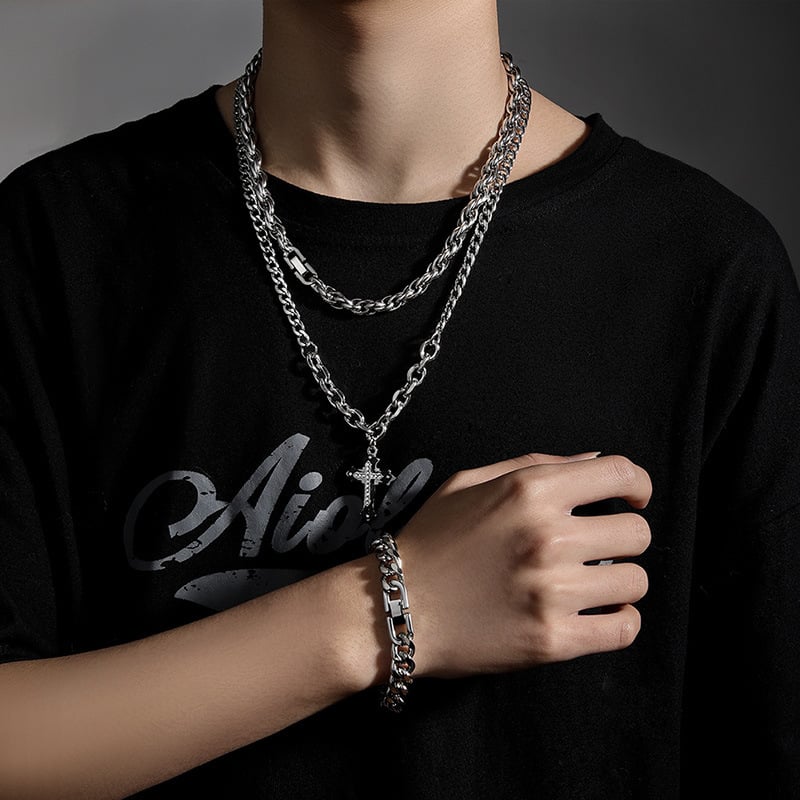Unisex náhrdelník z titánovej ocele s hrubým reťazom, európsko-americký hip-hop štýl, vysoká kvalita, vintage vzhľad